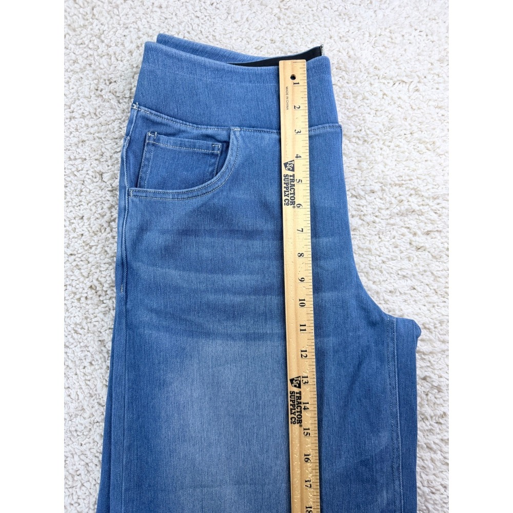 Halara Flex Denim Wide Leg Pants Women Large Blue High Rise Pull On Athleisure - Picture 5 of 11